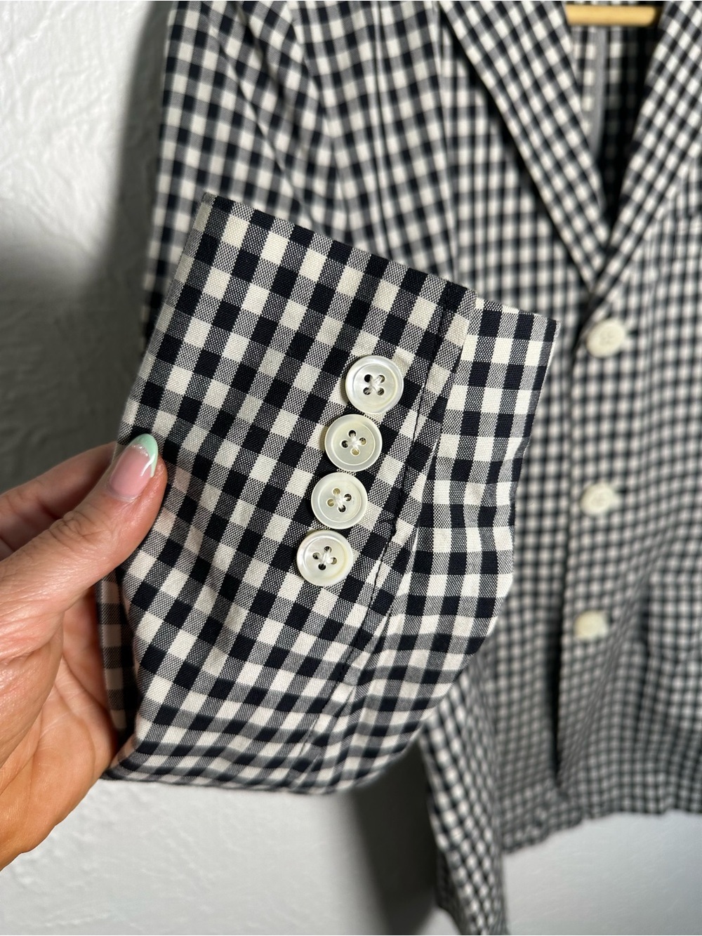 Ralph Lauren Womens 2 Black White Gingham Cotton Blazer Preppy Jacket - Picture 2 of 9